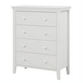 thumbnail image 5 of Dresser with 4 Drawers, Wide Chest of Drawers with Solid Frame, Bedside Table with Solid Wood Legs, Closet Dresser Tall Storage Chest Cabinet Nightstand for Living Room, Bathroom, Entryway, White, 5 of 7