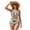 Green Camouflage Fish, variant on Garronmavis Women's Two Piece Bikini Set High Waisted Twist Front Halter Swimsuits Side Drawstring Tummy Control Bathing Suit Swimwear