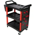 thumbnail image 4 of Olurrisa 3 Tier Rolling Auto Detail Cart With Wheels,With Bucket & Panel & Hook,for Detailers Garage, Workshop, Repair Shop, Storage Tool,Red&Black, 4 of 8
