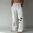 thumbnail image 2 of Mens Casual Pants Slim Fit Straight Fit Classic Casual Pants Breathable Cotton Loose Fit Summer Beach Yoga Trousers, 2 of 5