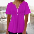 thumbnail image 2 of Blouses pour Femmes Haut Court Imprimé Col en V Boutonné, 2 of 9