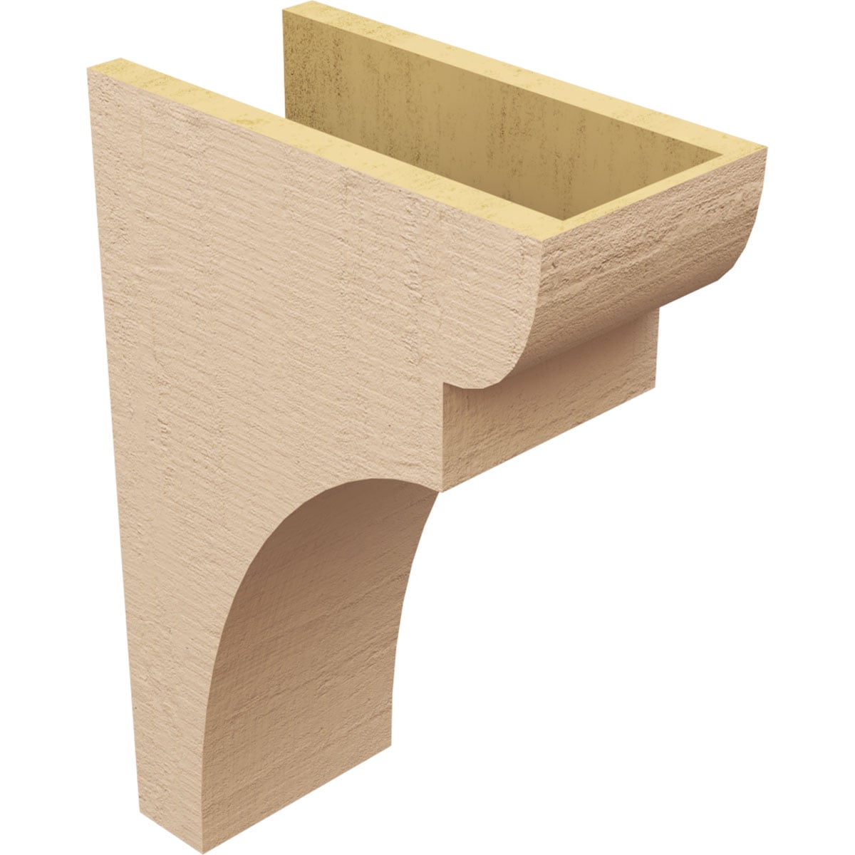 7"W x 14"D x 21"H Classic Yorktown Rough Cedar Woodgrain TimberThane Corbel, Primed Tan
