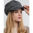 thumbnail image 2 of CoCopeaunts Stripe Newsboy Hat for Women Winter Tweed Newsboy Cap Fiddler Cap Visor Cabbie Painter Hat Bakerboy Hat Beret Cap, 2 of 6