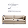 thumbnail image 6 of ZAFLY Living Room Sofa Set, 3 Seater Sofa with Pillows, Upholstered Couch with Adjustable Armrests and Backrest, Modern Linen Minimalist Sleeper Sofas and Couches - Beige, 6 of 9