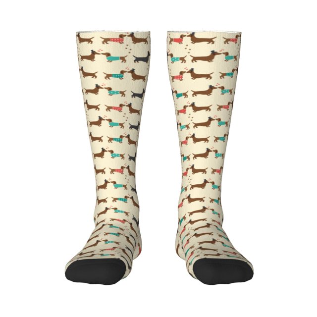 Balery Dachshund Dog Calcetines novedosos Calcetines deportivos Calcetines hasta la rodilla Calcetines de algodón Calcetines originales y geniales