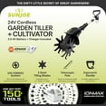 thumbnail image 2 of Open Box Sun Joe 24V Cordless Garden Tiller Cultivator Accessory Kit, Black, 2 of 12