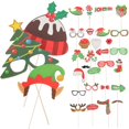 thumbnail image 3 of 32pcs Christmas Photo Booth Props Kit Lightweight & Xmas Party Supplies for Adults, Festive Selfie Accessories for Holiday Dress Up and Cosplay, 3 of 4