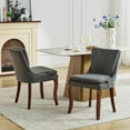 thumbnail image 2 of MAYEERTY Modern Dining Chairs - Double-Layer Chenille Cushion, Curved Solid Wood Legs, Mid-Back, Gray, Set of 2, 2 of 6