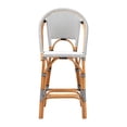 thumbnail image 2 of bali & pari Genica Two-Tone Black and White Weaving and Rattan Bar Stool, 2 of 6