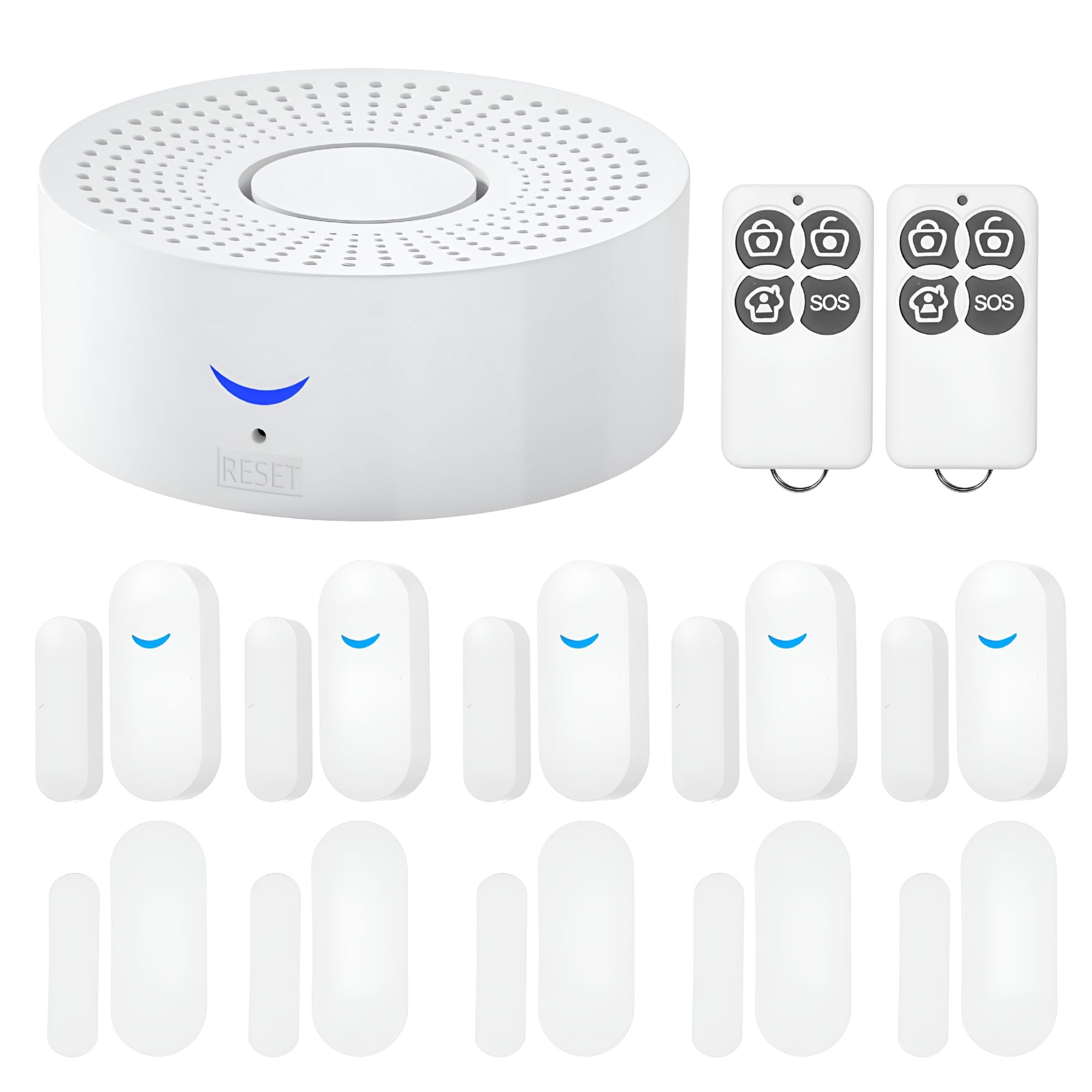 GJX WiFi Smart System Kit Multifunction Alarms Door Window Sensor Magnetic Home System Door Open Alert Wireless 2.4GHz Smart APP Remote Control Opening Closing Detection Intelligent Link
