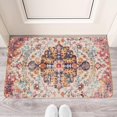 thumbnail image 2 of Bohemian Orange Ethnic Patterned Carpet Welcome Doormat for Indoor/Outdoor Entrance Bohemian Orange Ethnic Patterned Carpet Decoration Door Mat Kitchen Door Mat Bedroom Doormat 17x30 Inch, 2 of 6