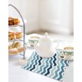 thumbnail image 4 of Teal Blue Stripes Ombre Kitchen Dish Towels for Drying Dishes Set of 2, Gradient White Geometric Ocean Wave Waffle Weave Microfiber Hand Tea Bathroom Towels Quick Dry & Absorbent Towel 12x12, 4 of 7