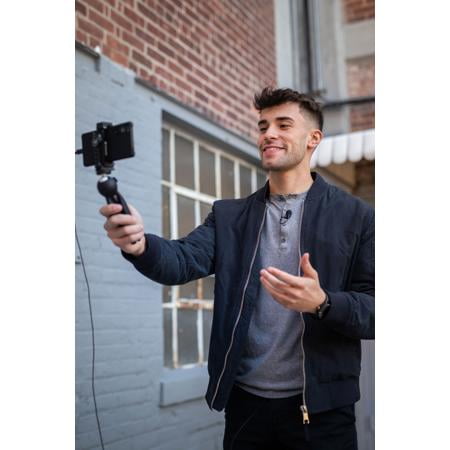 Sennheiser - XS Lav USB-C Mobile Kit Omnidirectional Clip-on Microphone with Smartphone Clamp & Manfrotto PIXI Mini Tripod