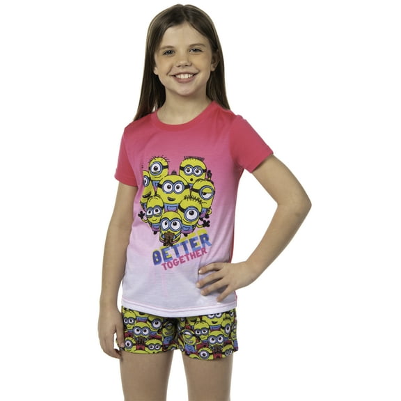 Despicable Me Girls' Movie Minions Better Together Pajama Set Shorts