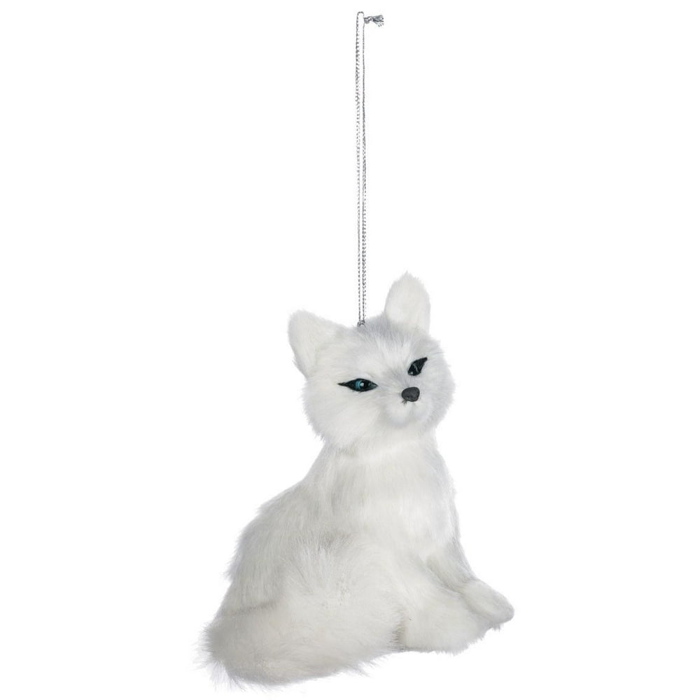 Furry WHITE FOX Christmas Ornament, 4.25" Tall, by Sullivans - Walmart