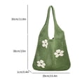 thumbnail image 4 of 7621 Bolso Hobo Versátil Punto Flores Gran Capacidad Bolso Tejido Bolso Hombro Hueco Malla (verde) Verde, 4 of 9