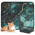 thumbnail image 2 of Qxltty Dark Green Gild Marbles Cat litter Pads Pet Set of 2 Diaper Mats Center Anti-leakage Layer Absorbent Soft and Comfortable, 2 of 7