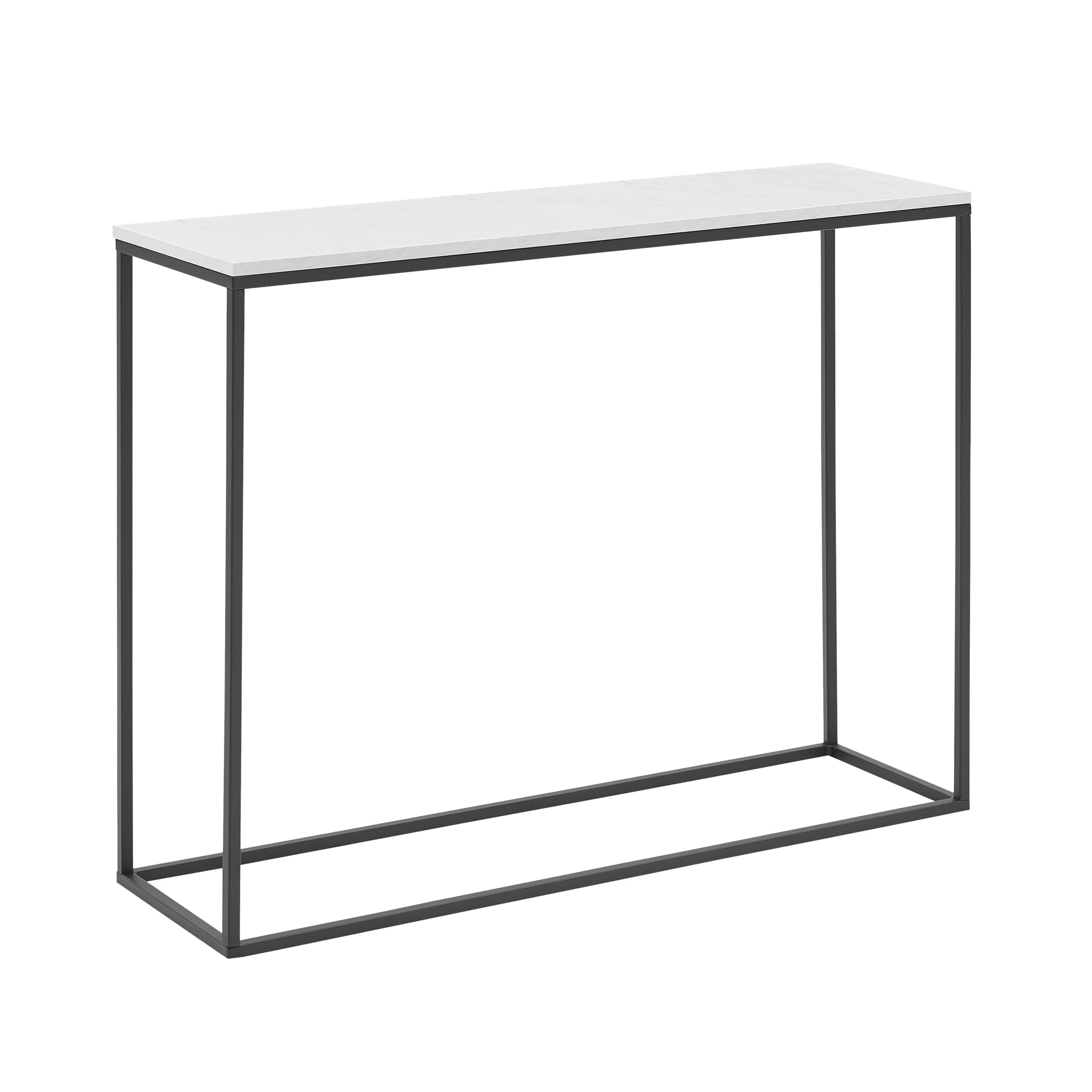Walker Edison Modern Minimalist Rectangle Entryway Table, Faux White Marble