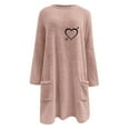 thumbnail image 3 of Women's Long Sleeve Sweatshirts Winter Fall Pullover Sweater Coat Loose Wool Jacket d Jumper With Pockets Shirts Tops, 3 of 6