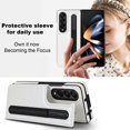 thumbnail image 4 of Allytech Galaxy Z Fold4 Case Wallet, Premium PU Leather Business Type S Pen Holder Cards Holder Shockproof Stand Feature Cards Pocket Wallet Case Cover for Samsung Galaxy Z Fold 4 5G -White, 4 of 9