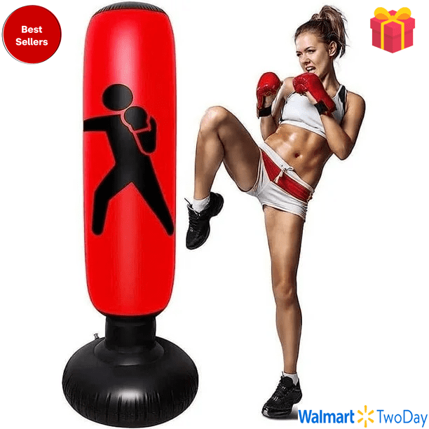 Sac De Frappe Gonflable Enfant 160 Cm - Kit Complet Avec Gants Et Pompe, Base Stable, Pour Boxe, Karaté, Taekwondo - 3
