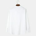 thumbnail image 4 of IROINNID Henley Shirts for Men Cotton Casual Shirt Slim Long Sleeve Stand Collar Button Pocket T-Shirt Top Blouse,White, 4 of 6