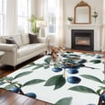 thumbnail image 2 of 6'x9' Area Rugs, Blueberry Spring Leaves Indoor Outdoor Area Rug for Living Room Bedroom, Farmhouse Botanical Branches Washable Bathroom Rugs Kitchen Floor Carpet Mats Home Decor Aesthetic, 2 of 8