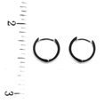 thumbnail image 2 of 18K Solid White Gold Hinged Hoop Huggie Earrings (0.39 inch 10mm /0.06 inch 1.6 mm Thickness), 2 of 3
