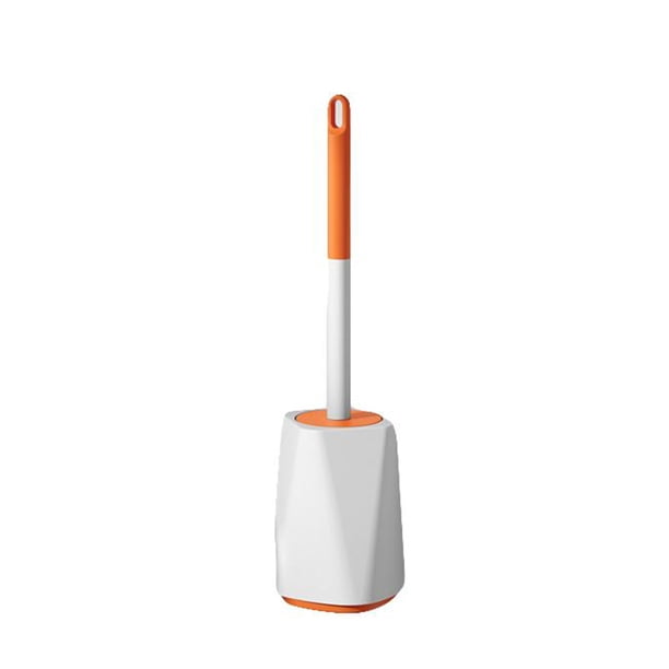 Bearachild Juego de escobillas de baño para montaje en pared, cabezal de bola, mango largo, herramienta de limpieza de PP, cepillos de fregado, Suministros de limpieza para el hogar Blanco Naranja Bearachild HA072040-03