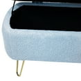 thumbnail image 6 of HSUNNS 40″ Upholstered Storage Ottoman Bench for Bedroom End of Bed, Bedroom Bench with Metal Legs and Padded Seat, Modern Entryway Bench for Bedroom, Living Room, Blue, 6 of 11
