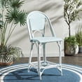 thumbnail image 2 of Safavieh California Outdoor Aluminum and Wicker Counter Stool, Baby Blue/White, 2 of 11