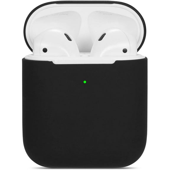 Compatible Airpods Case, Protective Ultra-Thin Soft Silicone Shockproof Non-Slip Protection Accessories Cover Case for Apple Airpods 2 & 1 Charging Case - Black