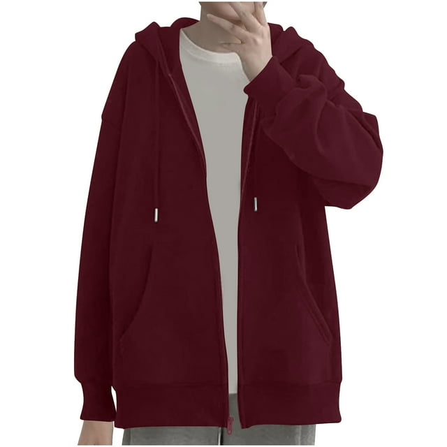 Timegard Oversized Sweatshirt for Women High Neck Comfy Pullover Solid Color Loose Comfy Tops Winter