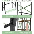 thumbnail image 4 of Over-The-Toilet Storage Rack 4-Tier,Bathroom Organizer Shelf Over Toilet,Adjustable Wooden Shelves and Basket,Freestanding Above Toilet Shelf,Space Saver for Rooms(Black Rack-Rustic Brown Shelves), 4 of 9