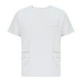 thumbnail image 7 of IYTR Scrub for Men's V-Neck Scrub Top with 1 Chest Pocket Short Sleeve Nurse Uniform Tshirts Casual Shirts Pockets (White,L), 7 of 7