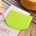 thumbnail image 4 of 2 Pcs Dough Scraper Dual Sided, Pizza Dough Cutter, Bread Scraper, Cake Scraper, Pastry Cutters for Baking, Flexible and Food Grade Plastic Bowl Scraper for Bread-Green & White, 4 of 5