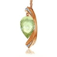 thumbnail image 2 of Galaxy Gold 14K Rose Gold 9.6 Carat Natural Diamonds and Briolette Pointy Drop Green Amethyst Necklace - Renewal & Love - 16" to 24" - Fine Jewelry for Women, 2 of 3