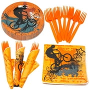 Extreme Value Party Supplies Pack (For 16 Guests), Value Party Kit, BMX Party Plates, BMX Birthday, Napkins, Forks, Tableware