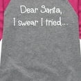 thumbnail image 3 of Instant Message - Santa I Tried Christmas - Toddler & Youth Girls Raglan Graphic T-Shirt, 3 of 5