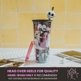 thumbnail image 3 of Silver Buffalo Disney The Nightmare Before Christmas Misfit Love con Jack Skellington y Sally taza fría de plástico con tapa y tapa de pajita, 24 onzas, 3 of 8