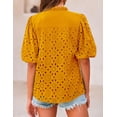 thumbnail image 2 of Remera PRETTYGARDEN de Verano con Manga Corta, Escote en V y Encaje, Talle S, 2 of 7