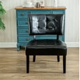 thumbnail image 2 of Roundhill Blended Leather Tufted Accent Chair with Oversized Seating, Black Faux Leather, 2 of 7