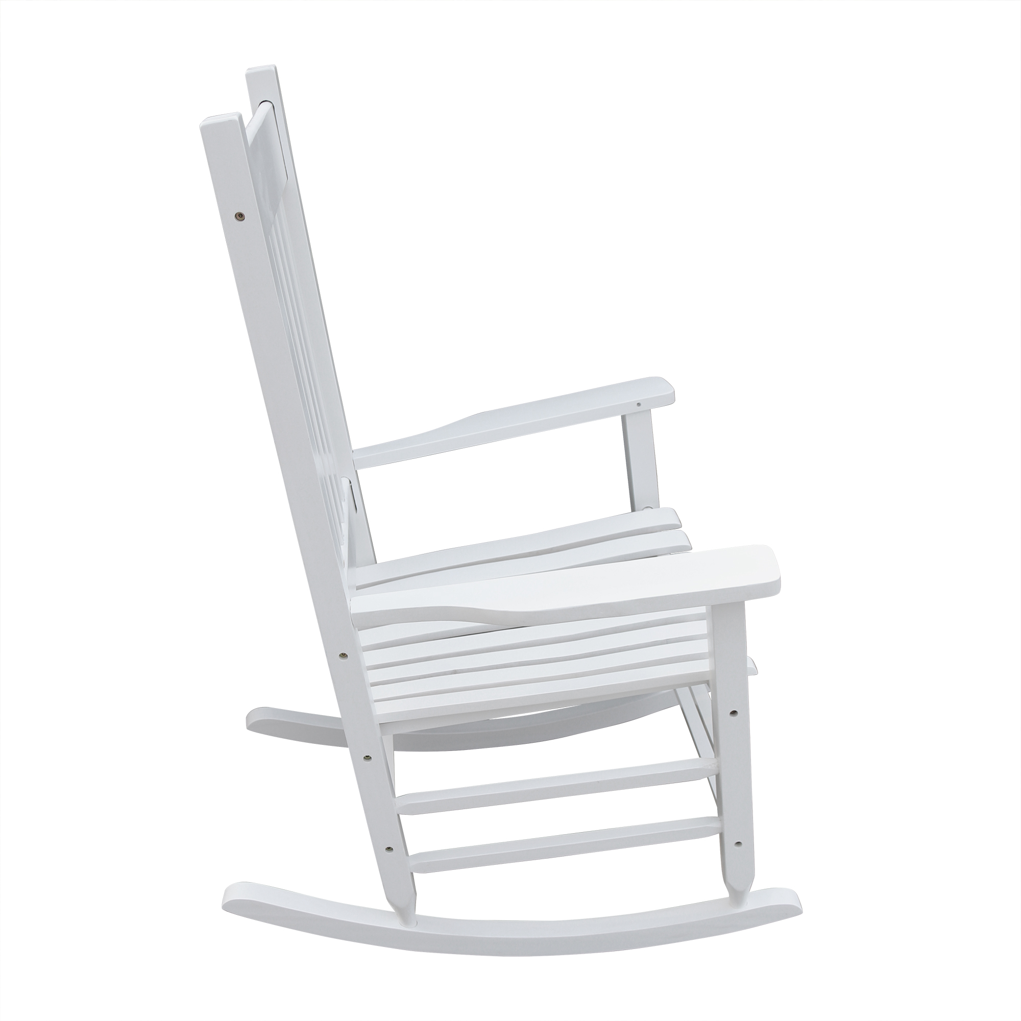 Rocking Chair for Outdoor, Wooden Patio Porch Rocker Chair with Back Support, Ergonomic Wooden Rocking Chair for Patio Porch Backyard, Rocking Bistro Chair Patio Chairs, Max 280lbs, White, A1602 - image 4 of 7