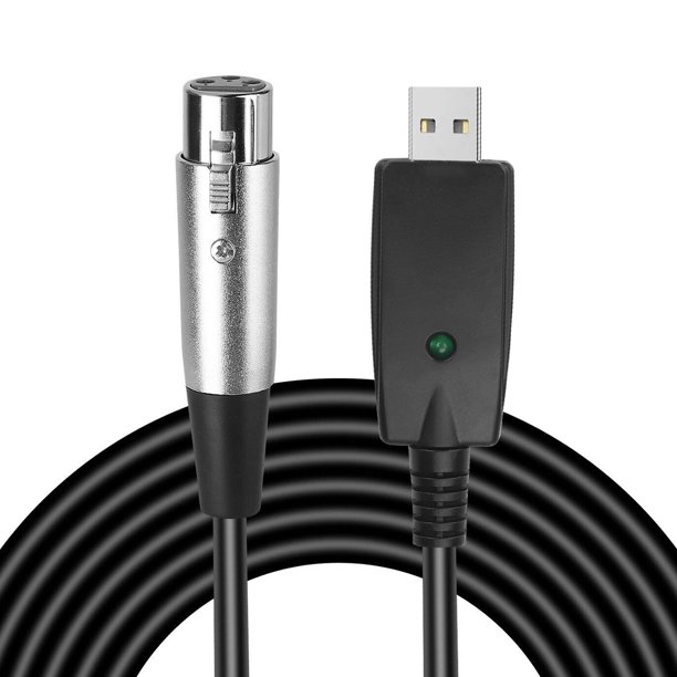 Usb Microphone Cable Usb To Xlr Female Mic Link Converter Cable Adapter Eeekit Connector Cords Adapter For Microphones Or Instruments Recording Karaoke Singing Walmart Com Walmart Com