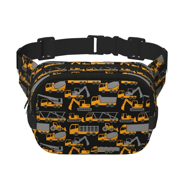 Balery Yellow Excavator Mochila Cinturón para Mujeres y Hombres, Bolsa de Cintura Impermeable de Doble Capa con Correa