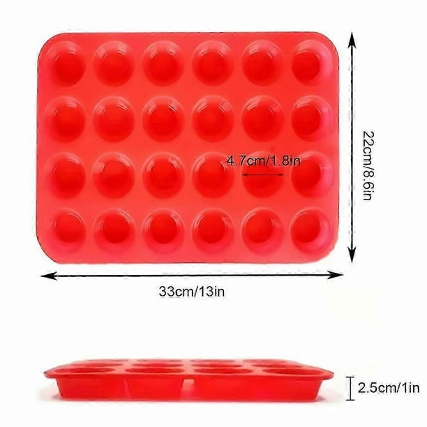 1pc, Silicone Muffin Pan Mini 24 Cups Cupcake Pan, Nonstick Free Silicone Baking Pan, Cupcakes And Mini Cakes Mold, Great For Making Muffin Cakes, Tar