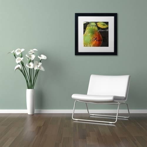 Trademark Fine Art "Painted Pear I" Canvas Art by Color Bakery White Matte, Black Frame