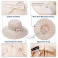 thumbnail image 3 of Comhats Sombrero plegable de algodón para el sol para mujer, protección UV, ala ancha, playa, jardinería, viajes, 54-64CM, 3 of 5