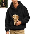 thumbnail image 5 of Pet Pouch Hoodie for Men Fall Winter Long Sleeve Oversized Sweatshirt with Dog Pouch Dog Carrier Hoodies, 5 of 8