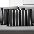 Black White Stripes Pillow Covers Set of 2, Modern Minimalist Ink Lines ...